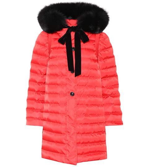 miu miu red and white jacket|farfetch Miu Miu parka coats.